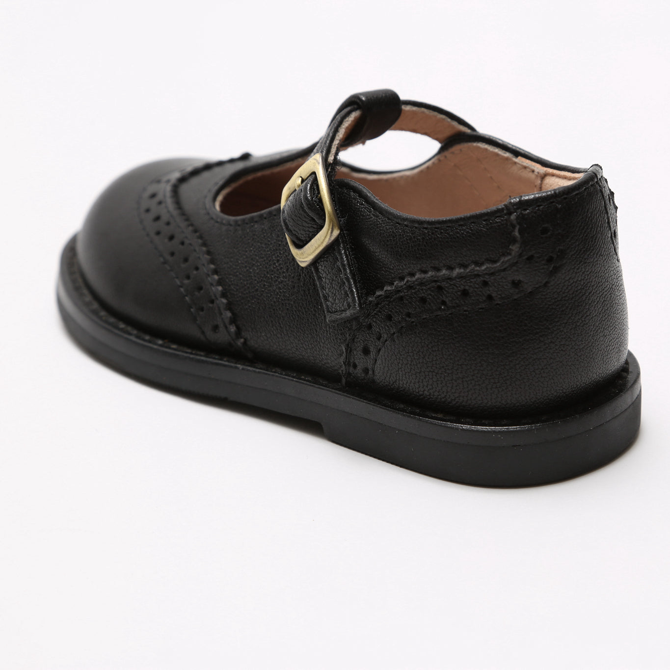 Wingtip T-strap classic pumps 子供用 本革靴 ウィングチップ